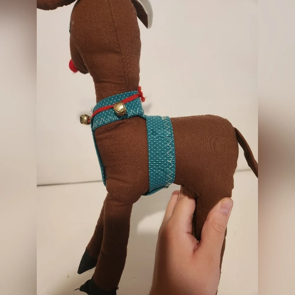 12” Handmade Plush Reindeer Decor Throw Pillow